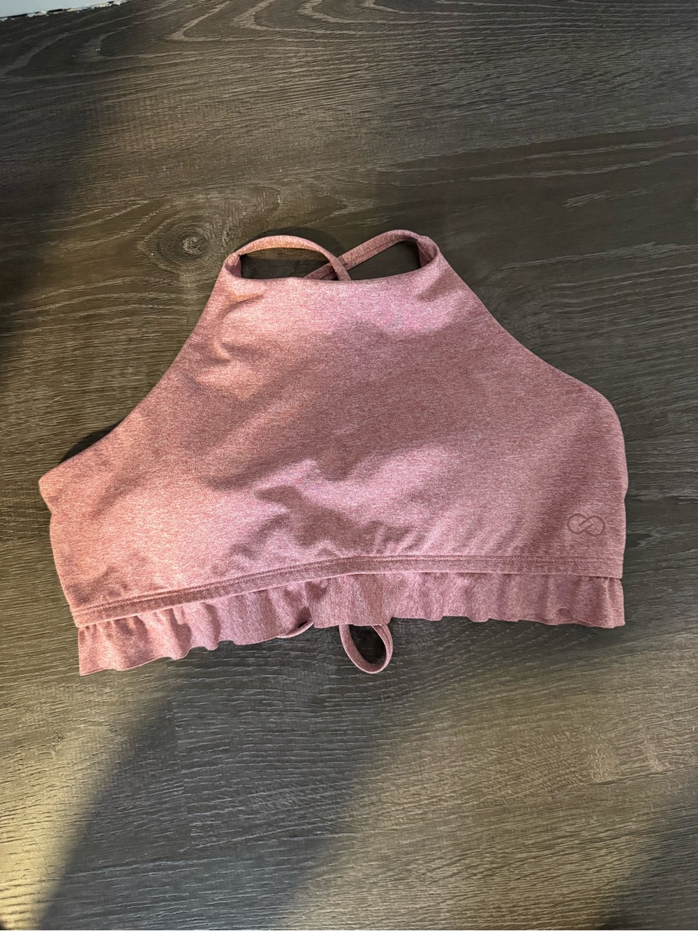 CALIA by Carrie Underwood High Neck Ruffle Sports Bra Size Small